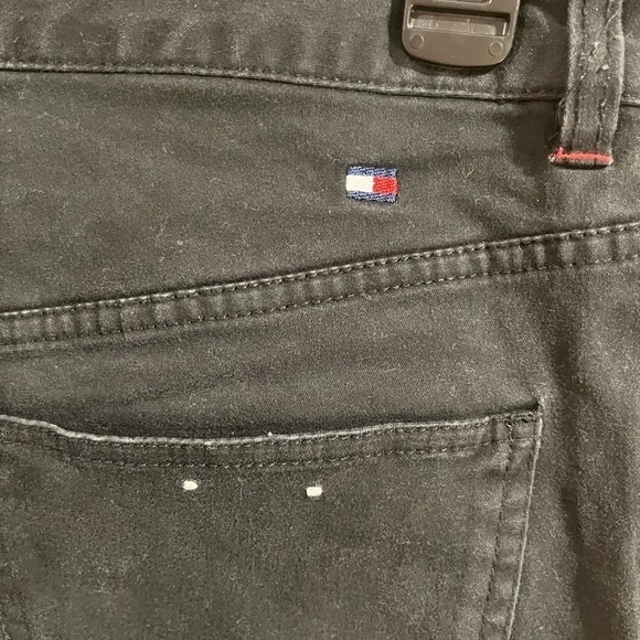 Vintage TOMMY HILFIGER JEANS Y2K Snap Button Fly Bootcut Jeans Black Size 8 - Picture 10 of 11